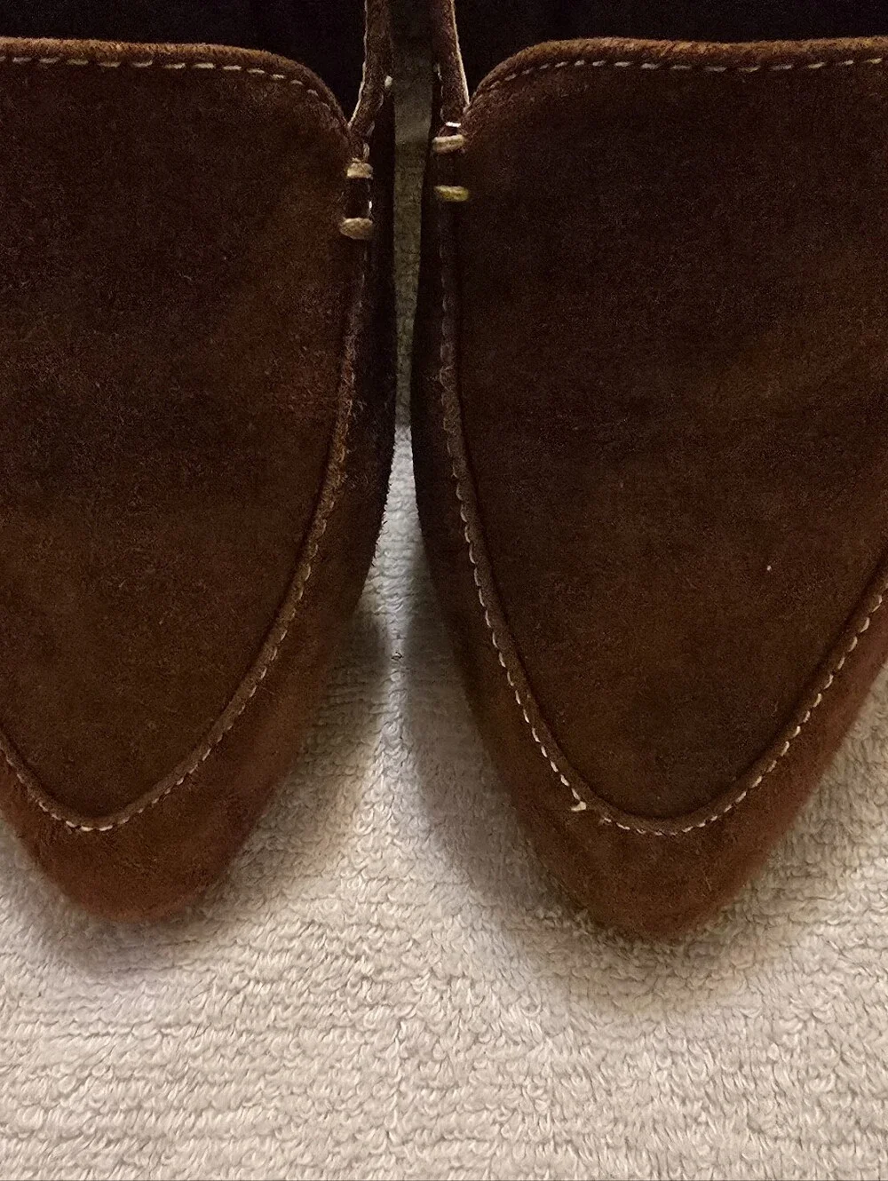 White Mountain Genuine Leather Suede Slip On Loafer Flats Brown 6 EUC
